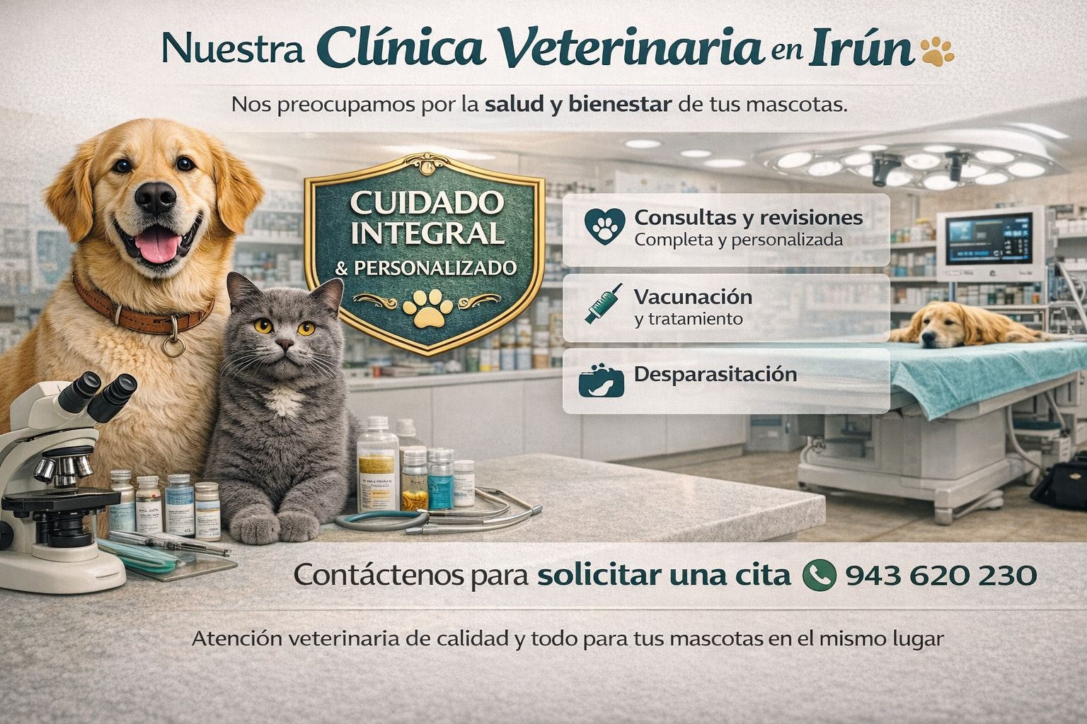 Interior de Amaita, clínica veterinaria y tienda de mascotas en Irún